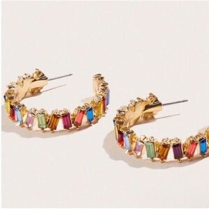 New! Anthropologie Mallorca Multicolor Hoop Earrings (3030) NWOT
